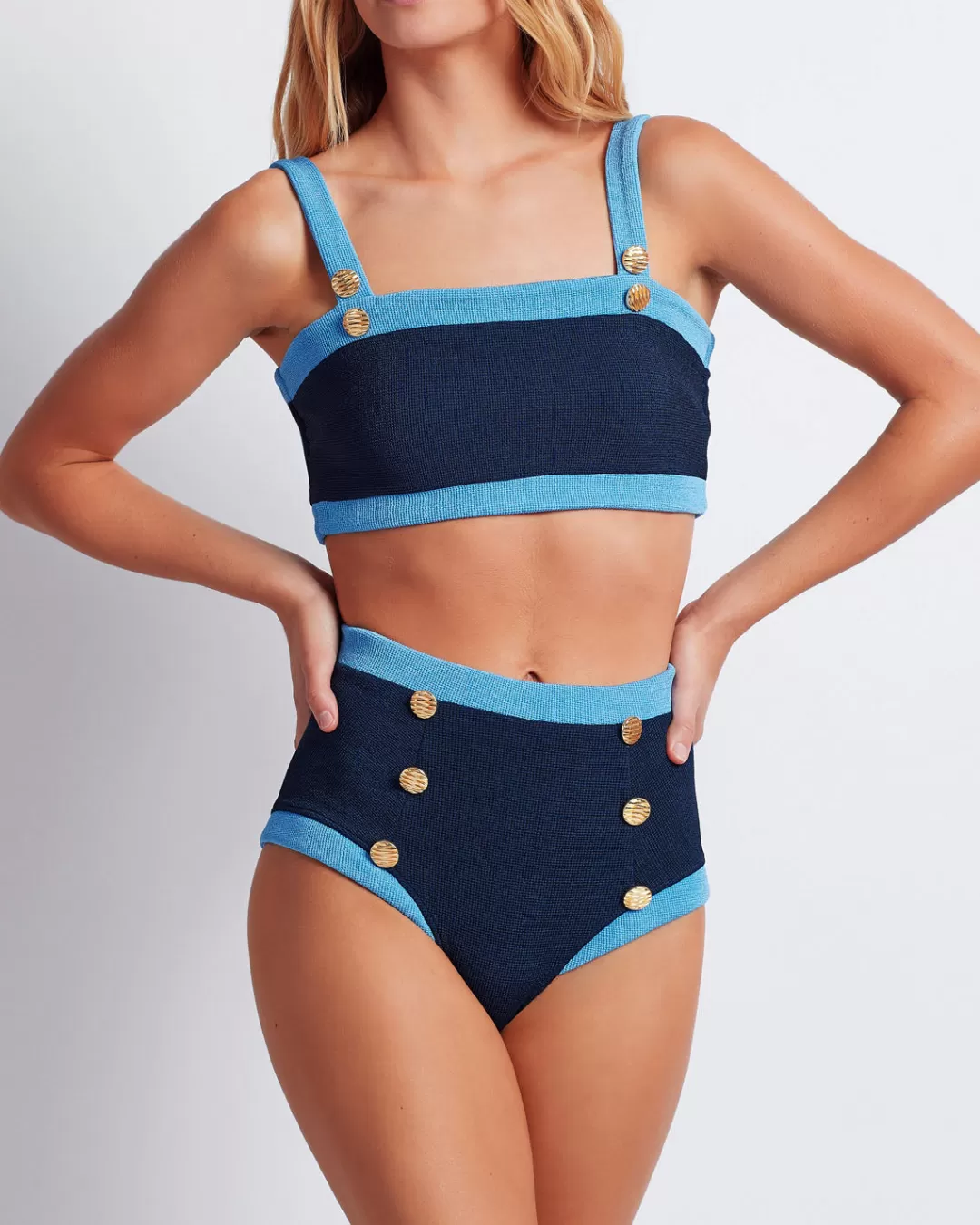 PatBO Colorblock Knit Bikini Top (FINAL SALE) Frenchnavy Outlet